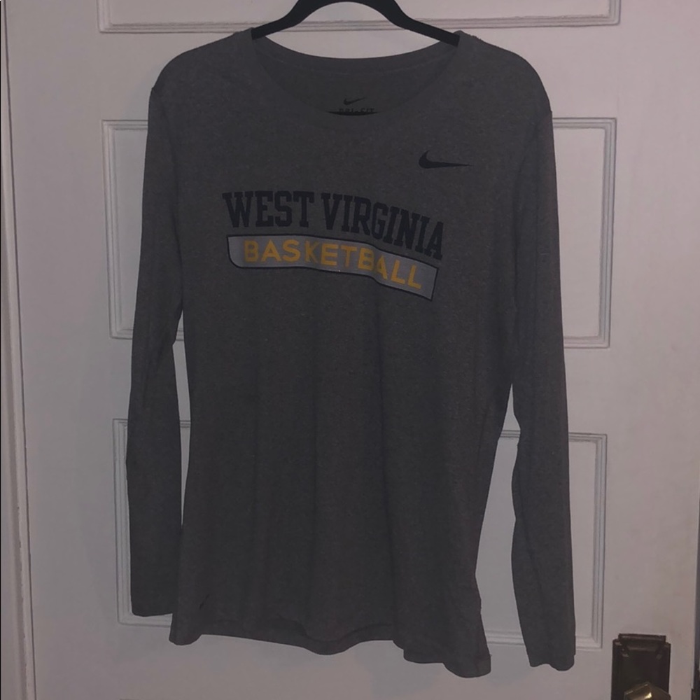 Nike WVU Basketball grey workout shirt